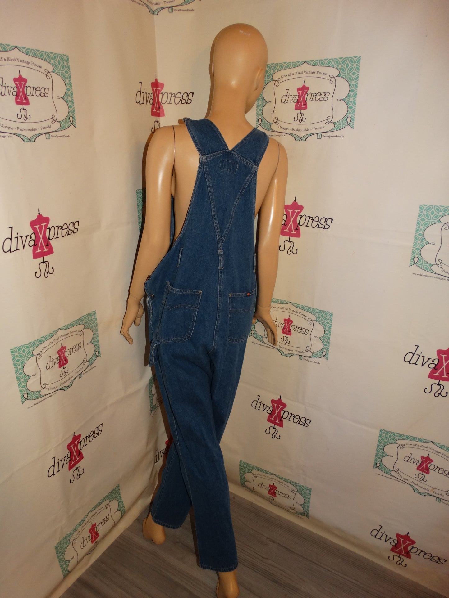 Vintage Route 66 Blue Jean Overalls Size M