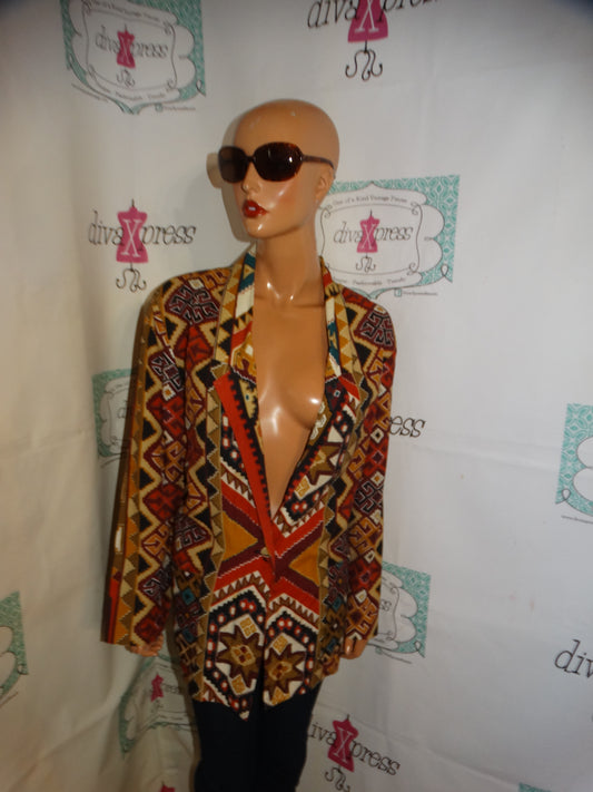 Vintage Orange/Red/Mustard Yellow Blazer Size XL