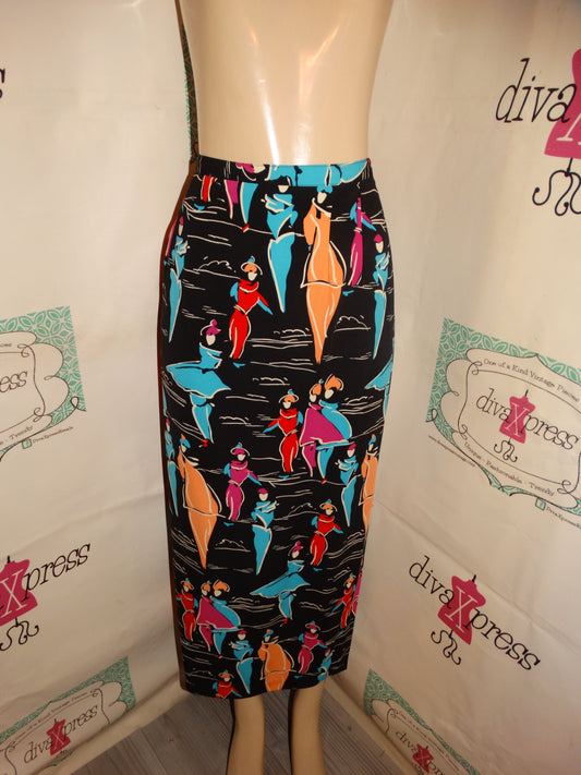 Vintage Intriguing Threads  Black Lady Skirt Size XL