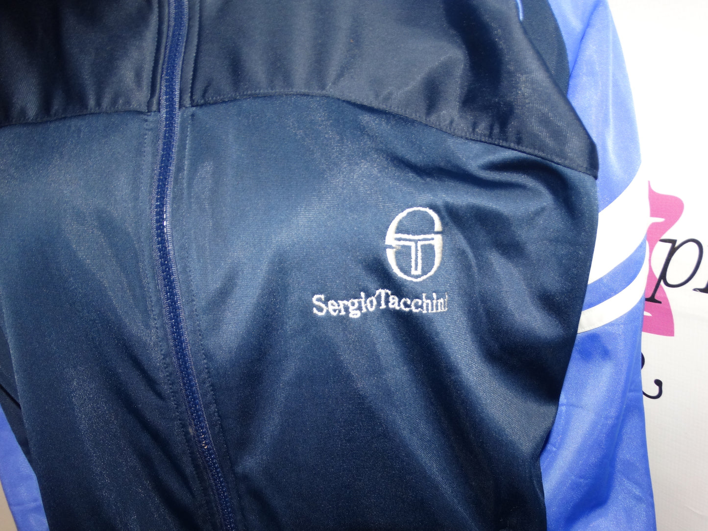 Vintage Sergio Tachhini Blue/White Jacket Size 1x
