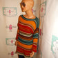 Vintage Turquoise Green Colorful Sweater Size L