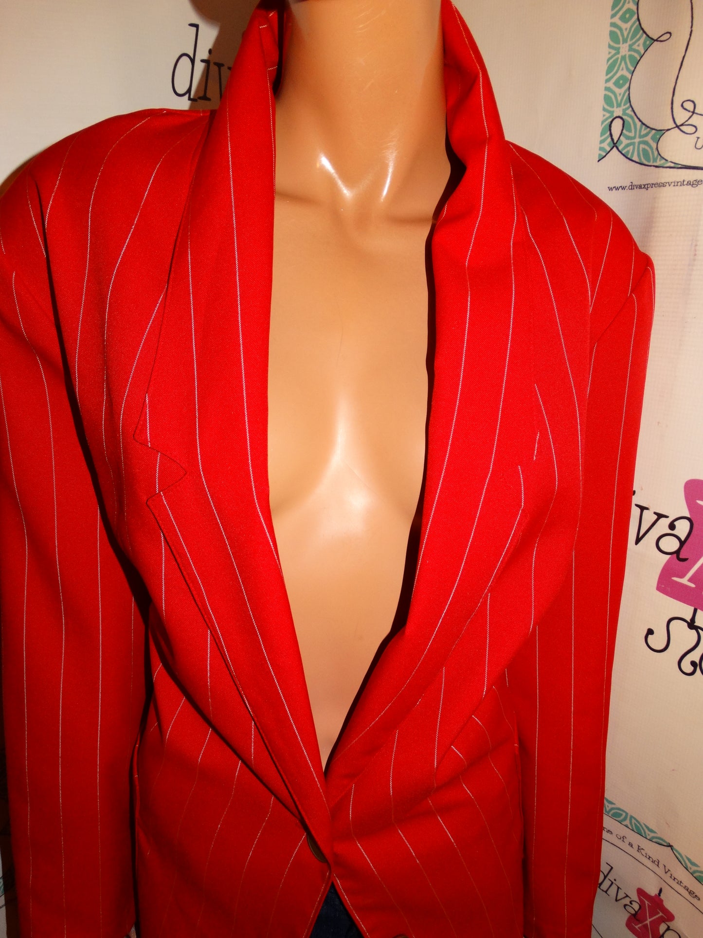 Vintage Nikki Red/White Stripe Blazer Size 2x