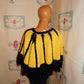 Vintage yellow/Black Crochet Poncho Size M-1x