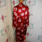 Vintage Red/ Floral Duster Throw Size XL