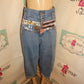 Vintage Zandi Blue JEan Gaucho PRinted PAnts Size 1x