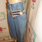 Vintage Zandi Blue JEan Gaucho PRinted PAnts Size 1x