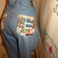 Vintage Zandi Blue JEan Gaucho PRinted PAnts Size 1x