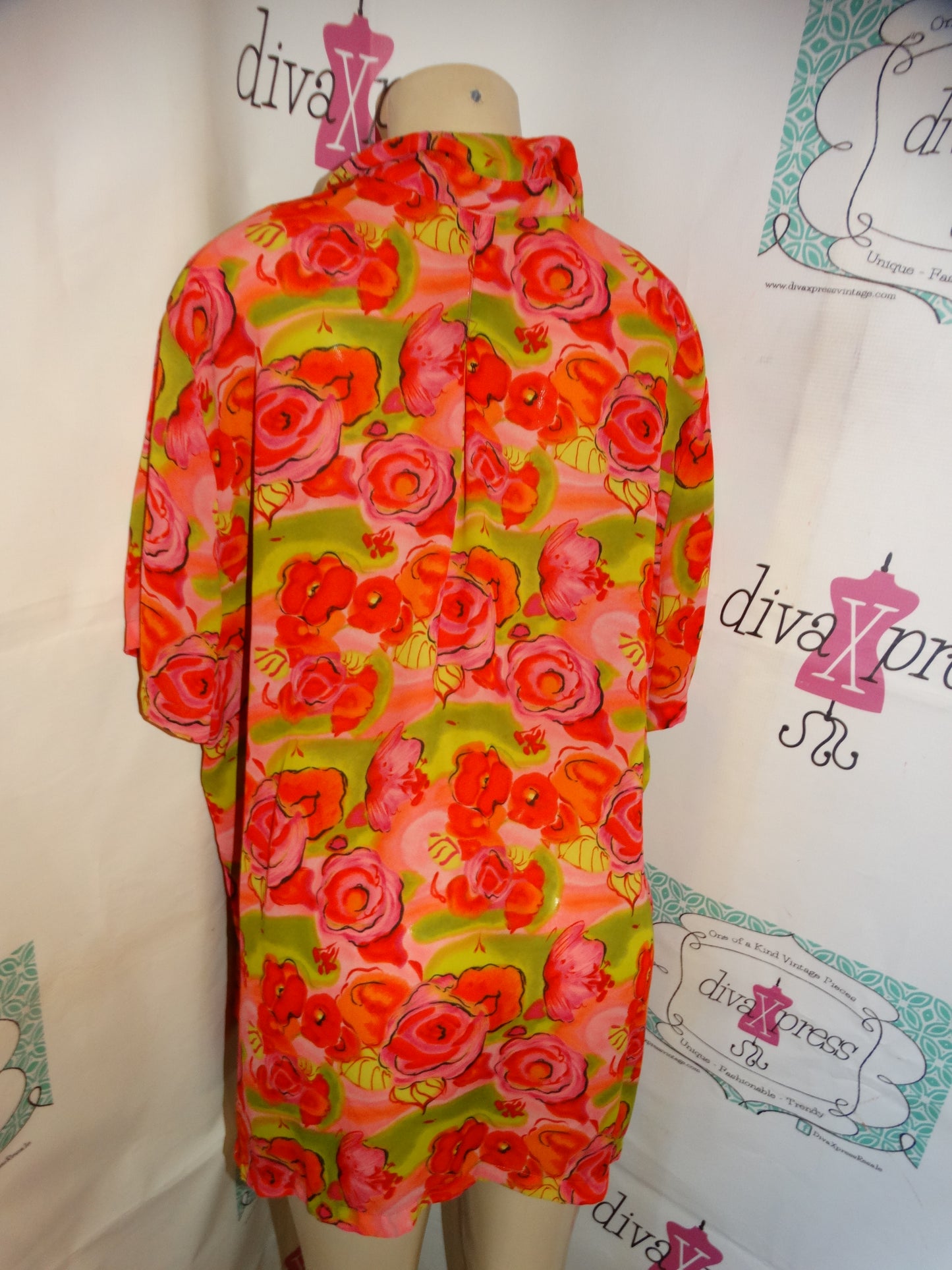 Vintage Kathie Lee Pink Floral Blouse Size 3x
