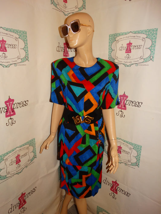 Vintage Prato Colorful 2 Piece Skirt Set Size M