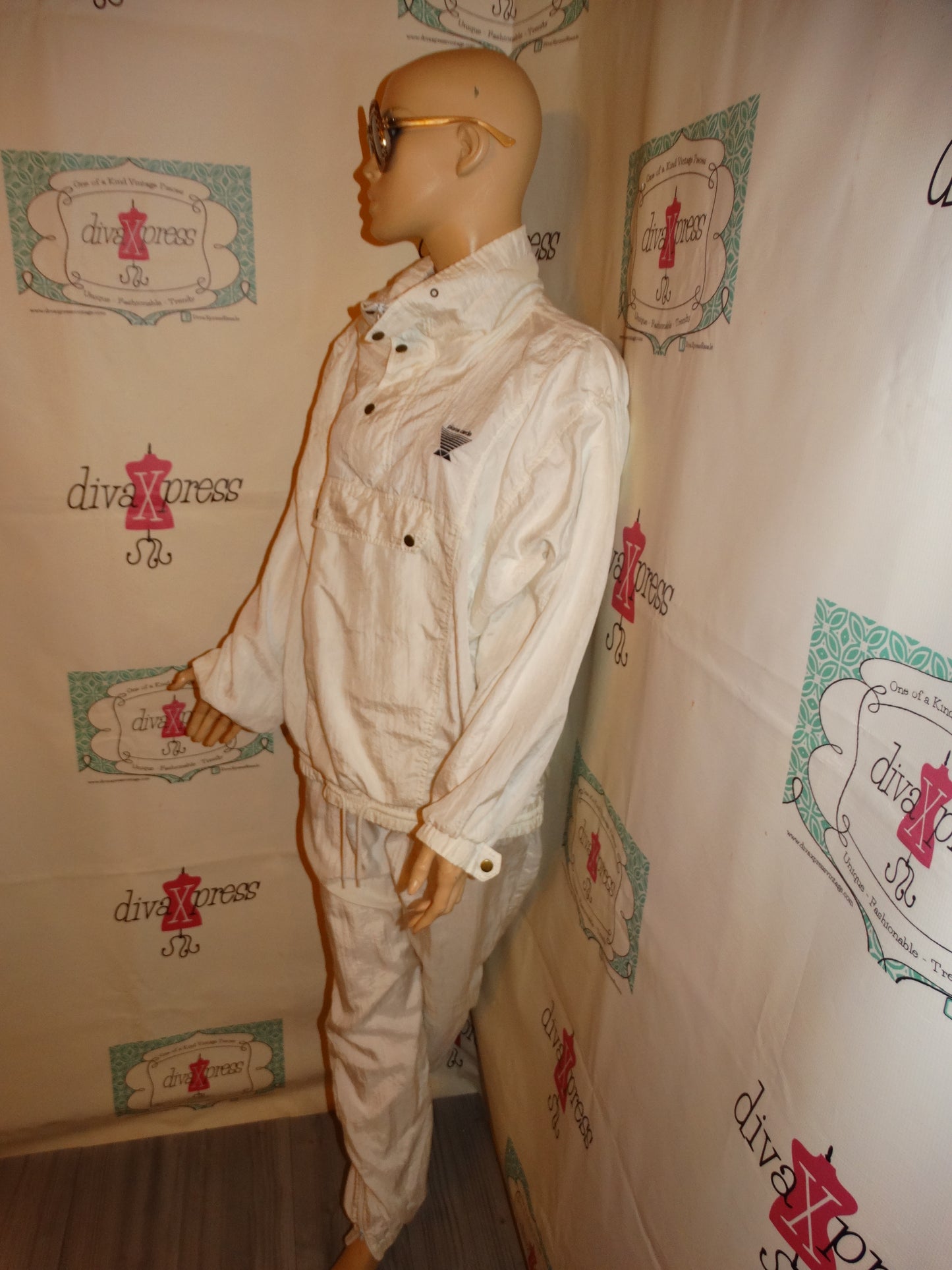 Vintage Pierre Cardin White Track Suit Size XL