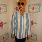 Vintage Reblulic Blue/White Jean Top Size M