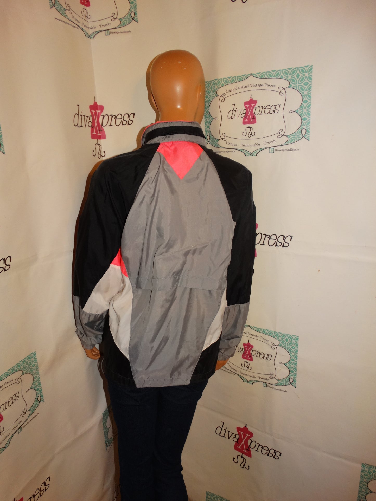 Vintage Nike Pink/Gray Bomber JAcket With Hood Size L