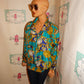 Vintage Outbrook Turquoise/Purpel Versace Style Bomber Jacket Size L