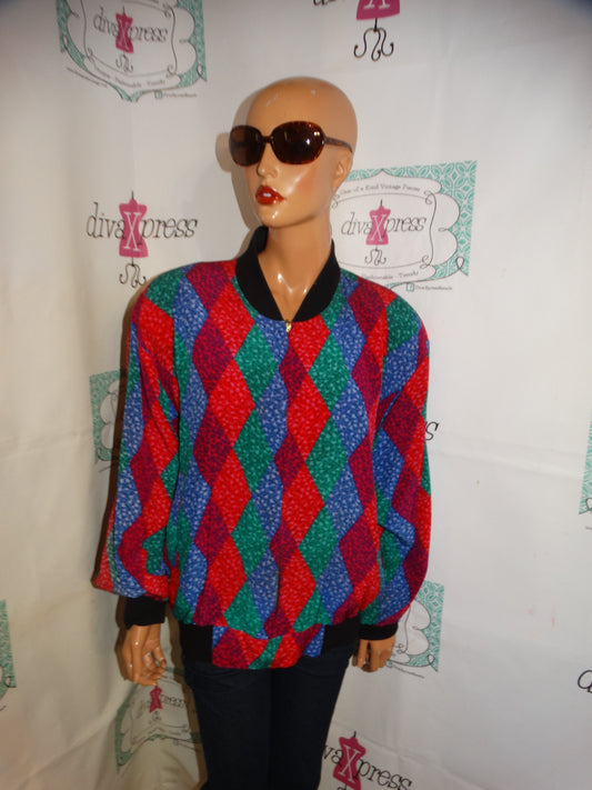 Vintage Spenser Jermey Colorful Bomber Jacket Size 1x