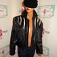 Vintage Vangaurd Black Leather Shingle Coat Size S