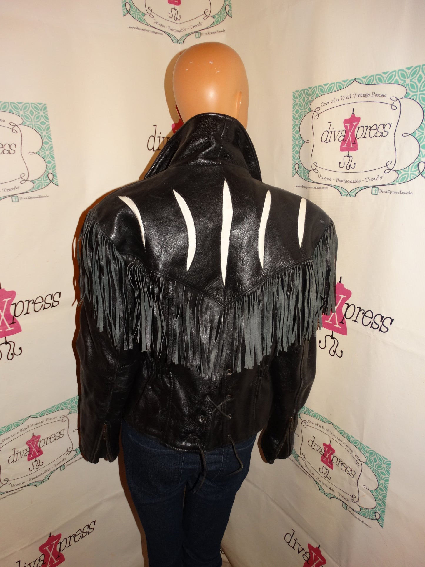 Vintage Vangaurd Black Leather Shingle Coat Size S