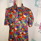 Vintage Notations Colorful Brown Blouse Size S