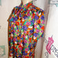 Vintage Notations Colorful Brown Blouse Size S