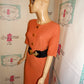 Vintage Steve Fabrikant Coral Beaded Sweater Dress Size 1x