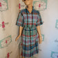 Vintage Tomboy Green/Purple 2 Piece Plaid Skirt Set Size L