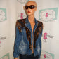 Vintage Jean Custom Jacket With Brown Beaded Size M