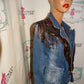 Vintage Jean Custom Jacket With Brown Beaded Size M
