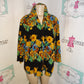 Vintage Joannas Plus Black Mustard Yellow Blouse Size 1x