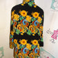Vintage Joannas Plus Black Mustard Yellow Blouse Size 1x