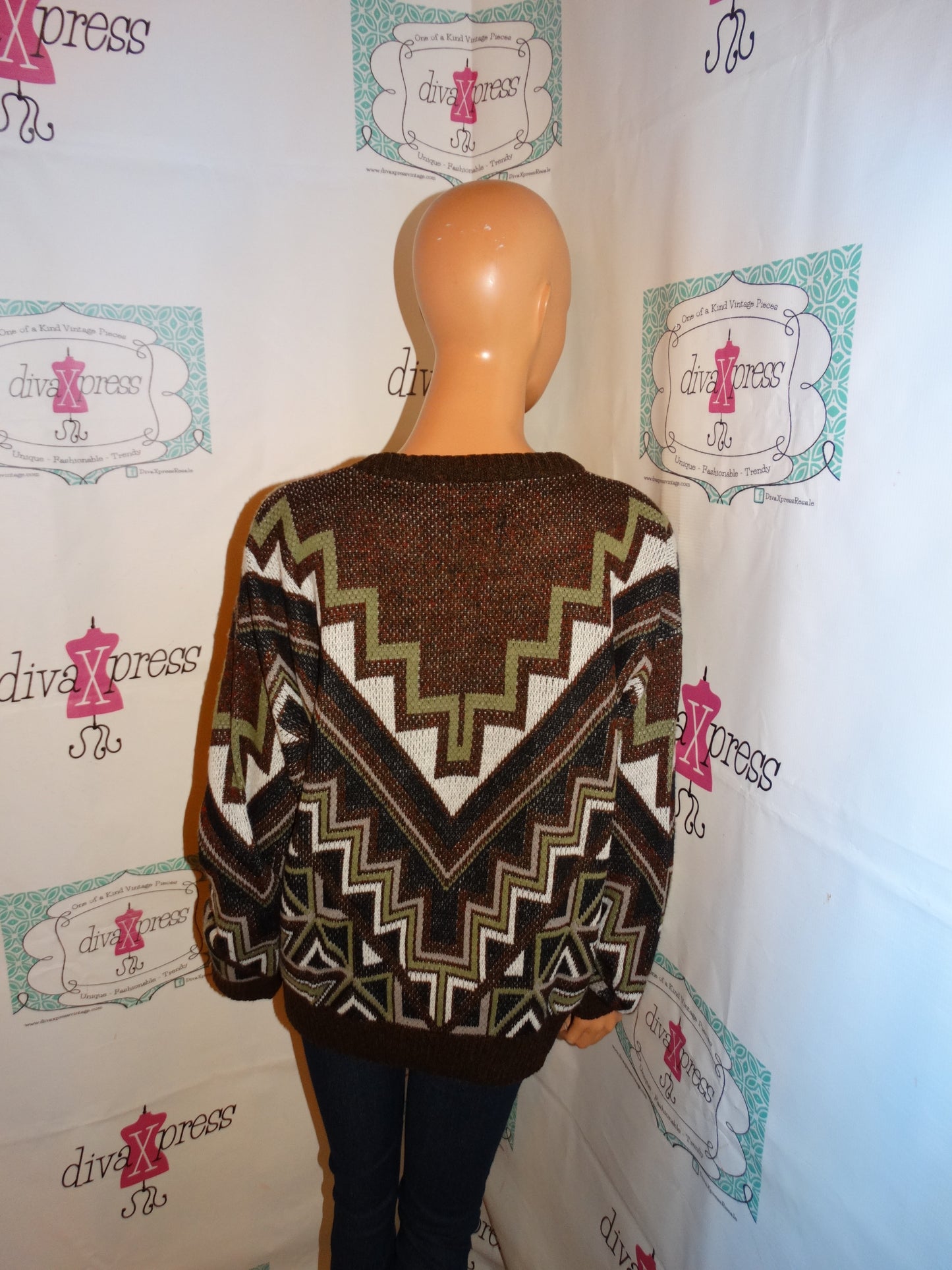 Vintage London Gog Green/Tan Sweater Size 1x