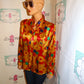 Vintage Red Colorful Chain Blouse Size M