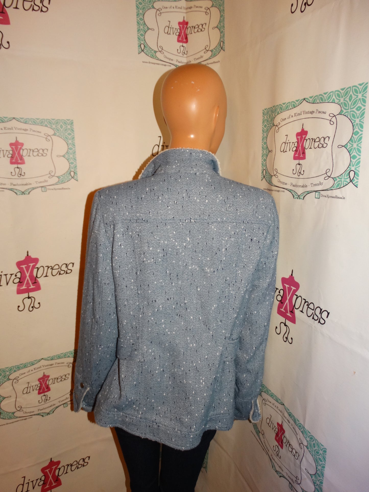 Vintage SimonTon Blue White jacket Size M