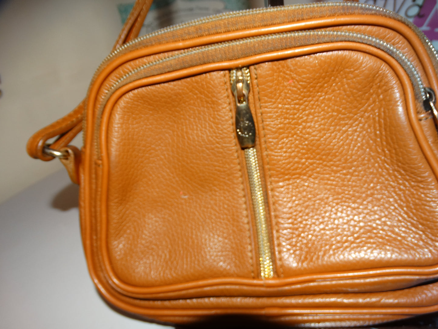 Vintage Valentina Cognac Leather Purse Size S