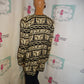 Vintage MAggy London Black/Cream Chain Style Blazer Size L