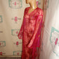 Vintage Pink Sheer Long Drape Sleeve Dress Size L