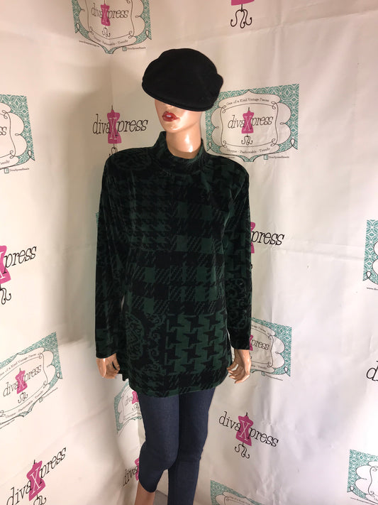 Vintage Jason Maxwell Green/Black Blouse Size XL