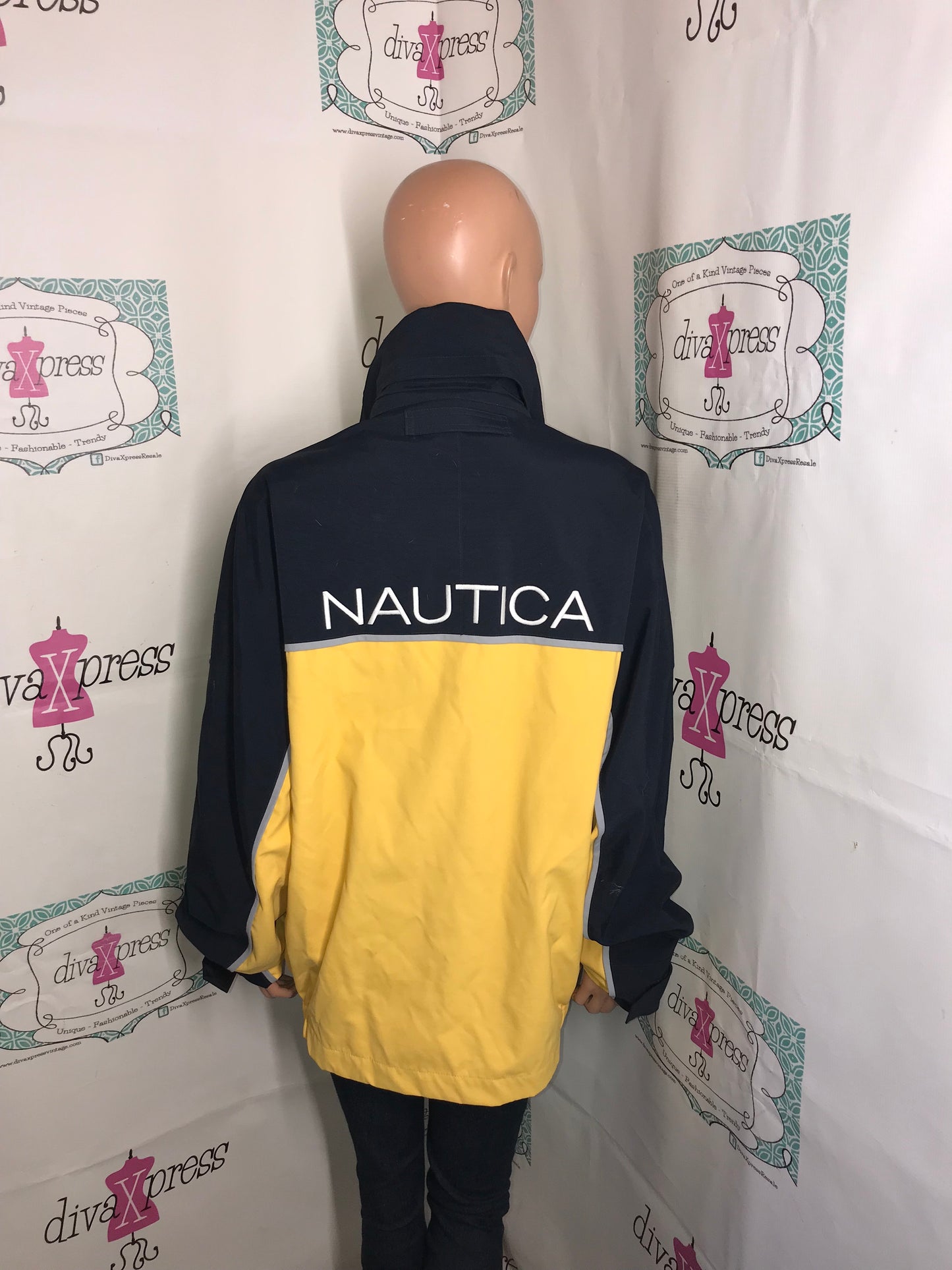 Vintage Nautica Blue/Yellow Jacket Size XL