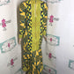 Vintage Yellow/Green Flare African Style Dress Size M