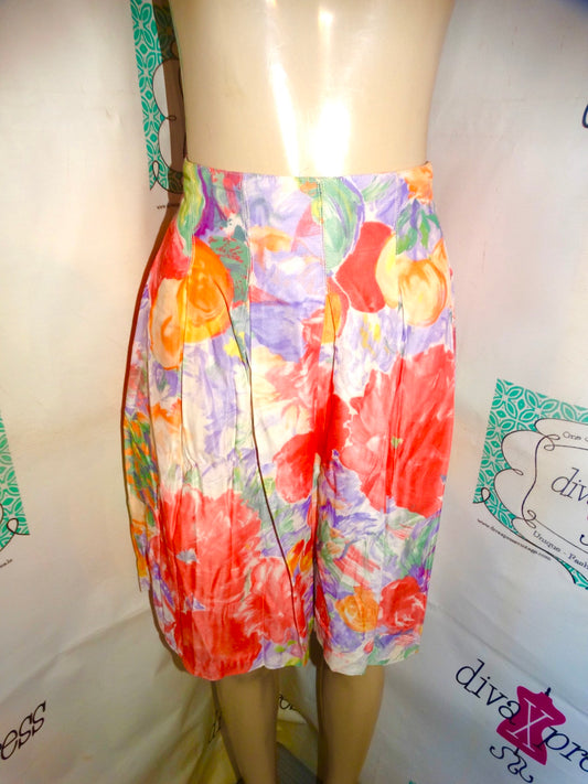 Vintage Lyse Hart Pink/Peach Floral Shorts Size L