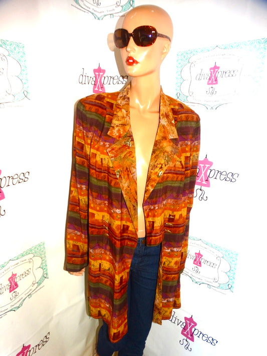 Vintage Platinum Brown/Green Burgundy Blazer Size L