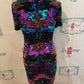 Vintage Leslie Fay Black Colorful Sequins Dress Size M