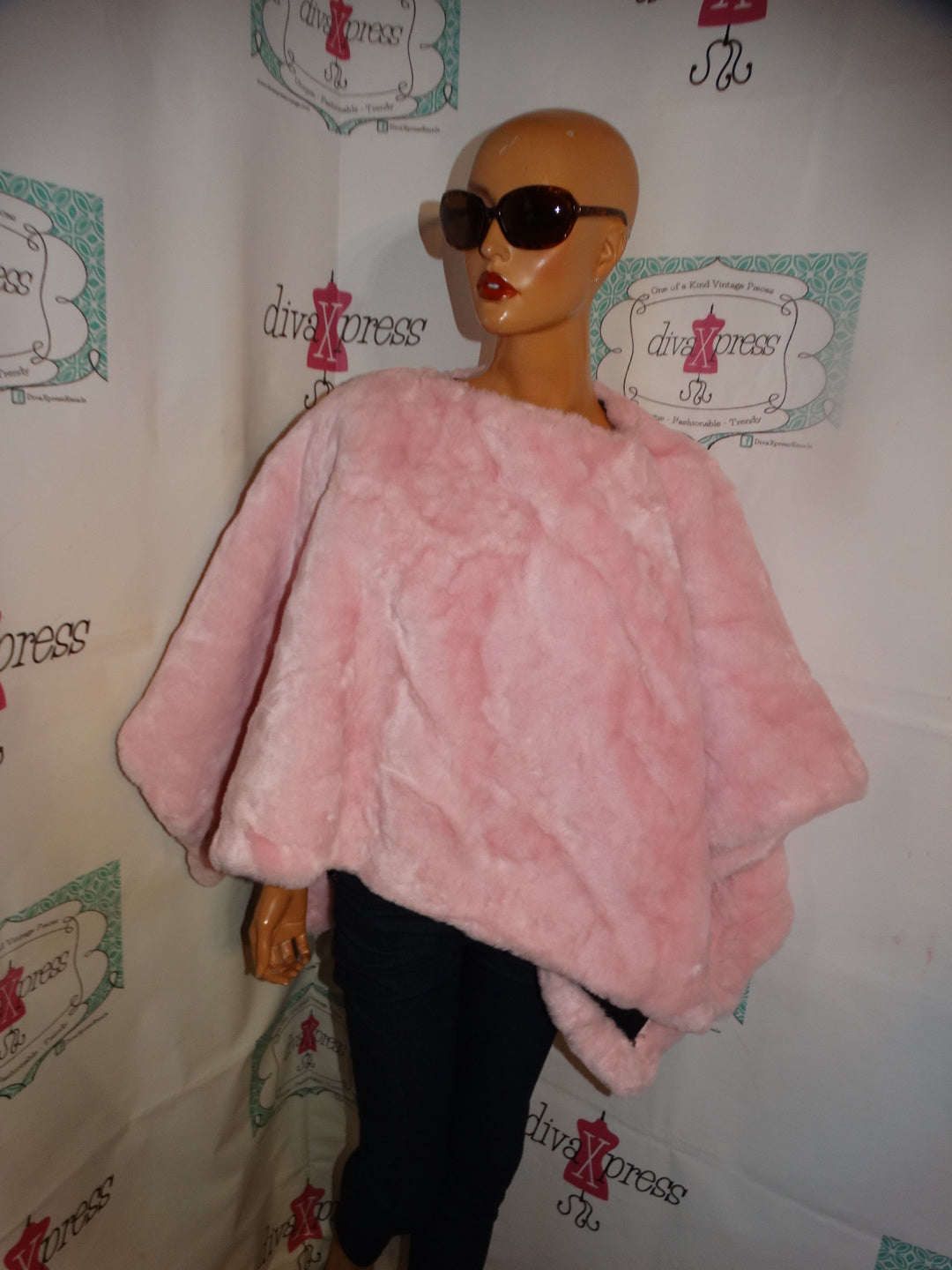 Vintage Pink Heavy Poncho 1 Size Fits All!!