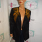 Vintage K& B Black/Gold Beaded Blazer Size M
