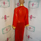 Vintage Red Asian Sheer Duster with Shingles Size S