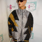 Vintage Venezia Black/Gold/Silver Bomber Jacket Size 2x