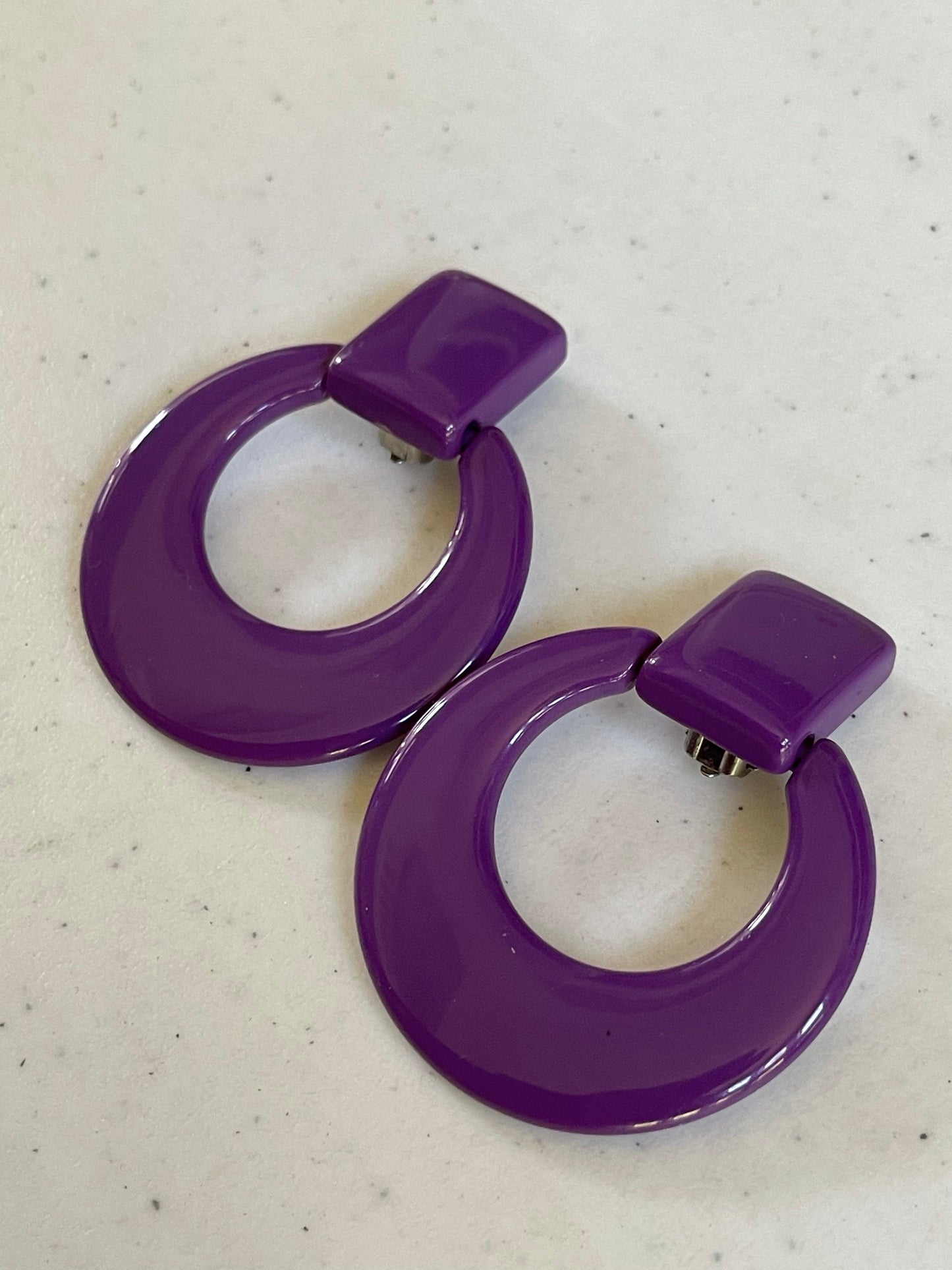 Vintage Purple and Blue Clip ON earrings ( both pair) (Shipping INCLUDED IN PRICE)