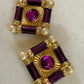 Vintage Purple/Gold Clip On Earrings  (Shipping INCLUDED IN PRICE)