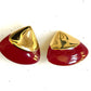 Vintage Red/Gold Clip ON Earrings Size M
