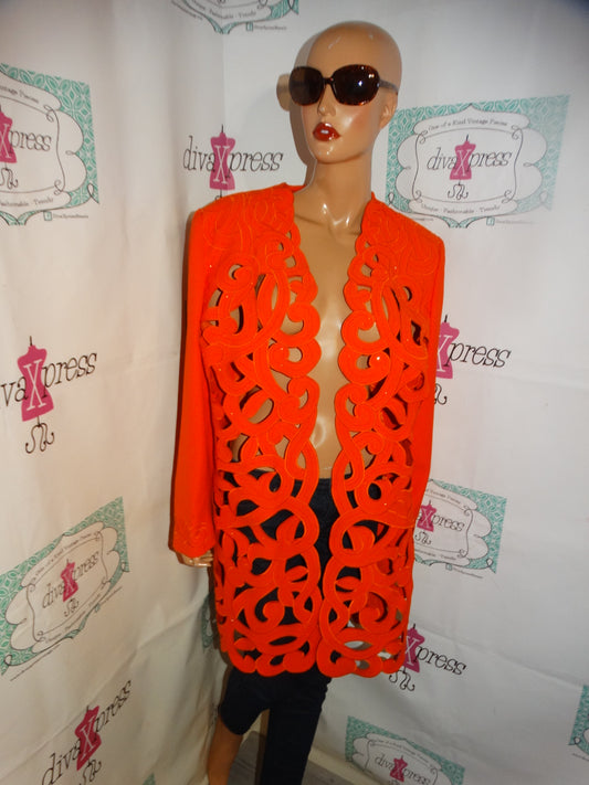 Vintage K&B Orange Detail Front Blazer Size XL