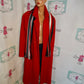 Vintage Red Wool Coat With Scarf Size 3x