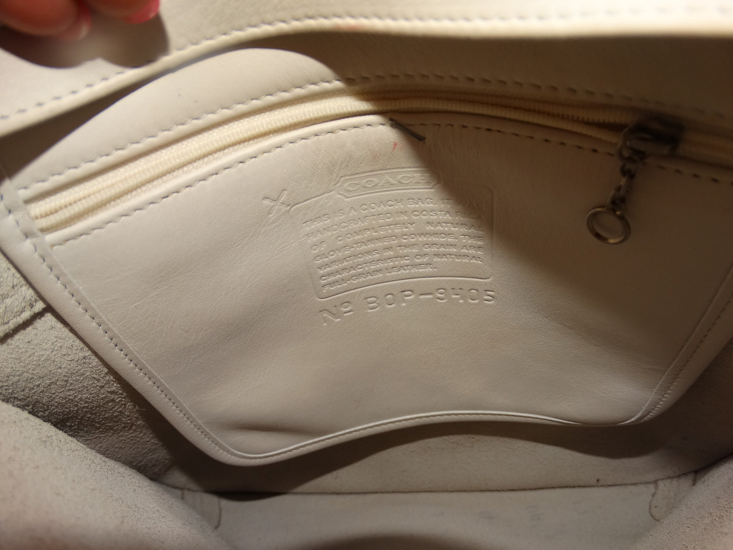 Vintage White Leather  Authentic Coach Backpack Purse